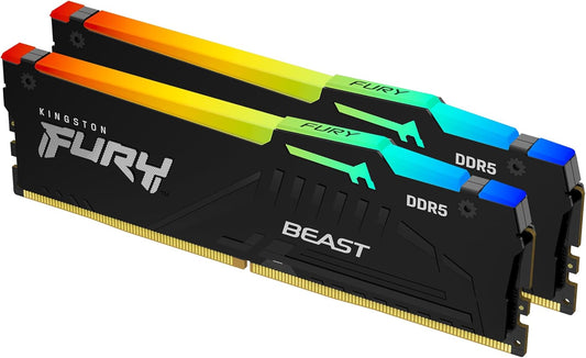 Kingston 64GB 6000MT/s DDR5 CL30 DIMM (Kit of 2) FURY Beast RGB EXPO
