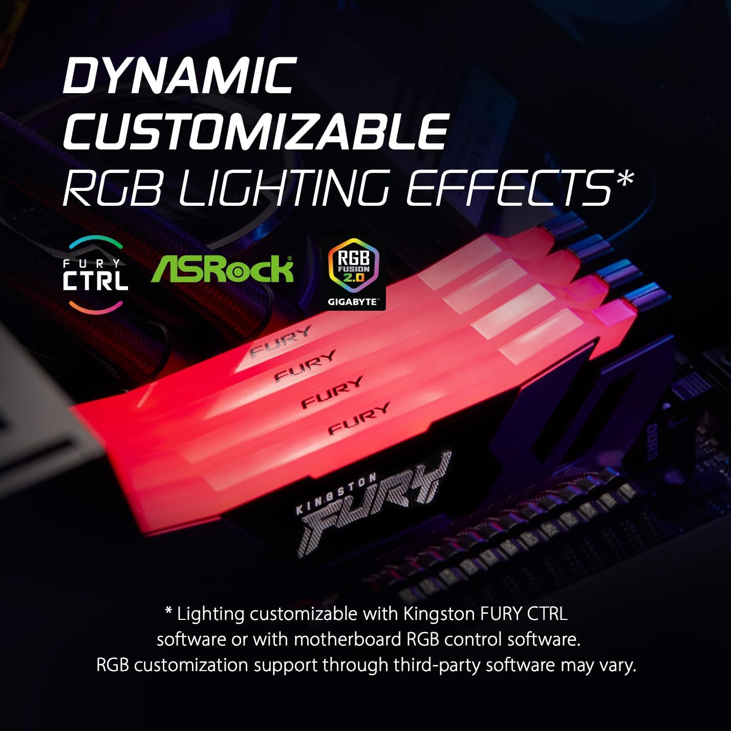 Kingston 32GB 6400MT/S DDR5 CL32 DIMM FURY RENEGADE RGB XMP