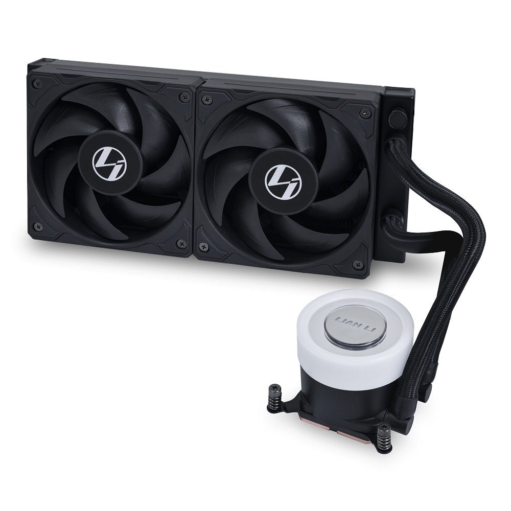 Lian Li GALAHAD II Lite 240mm PBT Fans - High Performance, FDB Bearing Design, Customizable PUMP ARGB Blockhead & Switchable Lid - 28mm PBT Fan, Support ARGB Side Light Strips for LGA 1700/AM5/AM4 (GA2L24PB)